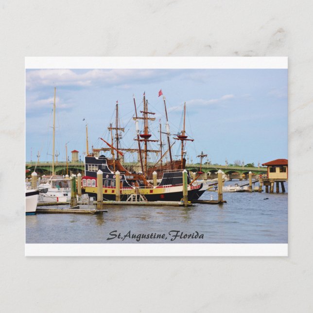 Black Raven Ship St.Augustine,Florida Postcard (Front)