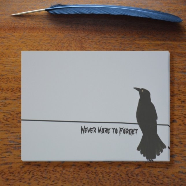Black Raven Silhouette Gothic Grey Post-it Notes (Creator Uploaded)