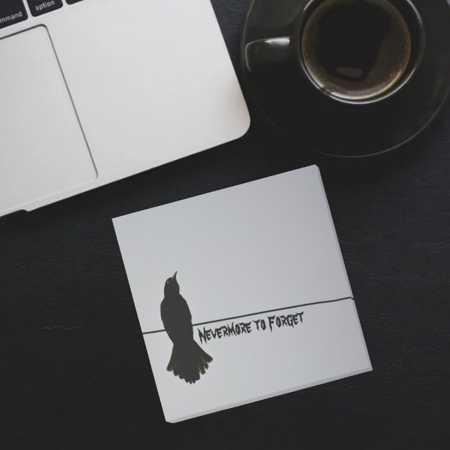 Black Raven Silhouette on Grey Post-it Notes (Creator Uploaded)