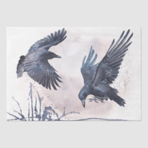 Black Raven Watercolor Tissue Paper
