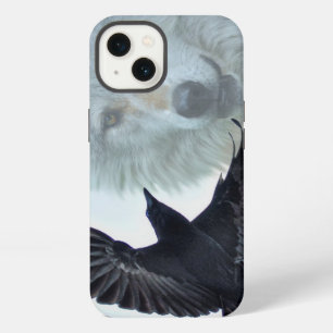 Black Raven & White Wolf Wildlife Fantasy iPhone 13 Case
