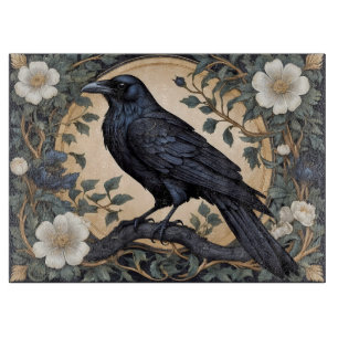 Black Raven William Morris Inspired Cutting Board
