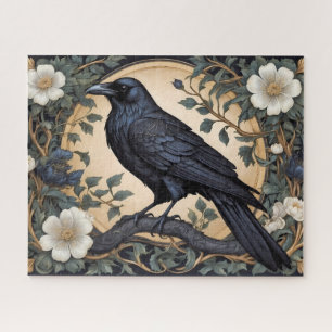 Black Raven William Morris Inspired Jigsaw Puzzle