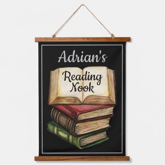Black Reading Nook Hanging Tapestry (Front)
