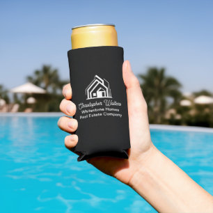 Black Real Estate Company Personalized Realtor Seltzer Can Cooler