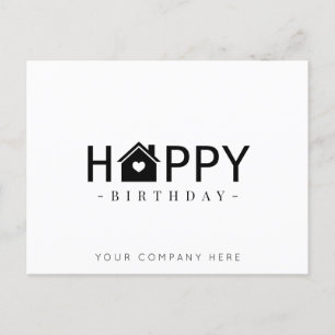 Black Real Estate Happy Birthday Postcard