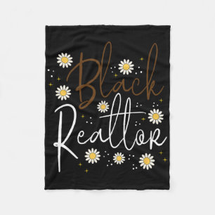 Black Realtor Real Estate Agent Broker Black Histo Fleece Blanket