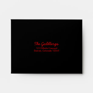 Black Red A2 Address Envelope
