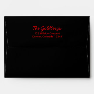 Black Red A7 Return Address Envelope