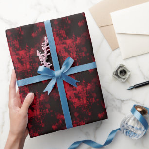 Black & Red Abstract Paint Wrapping Paper