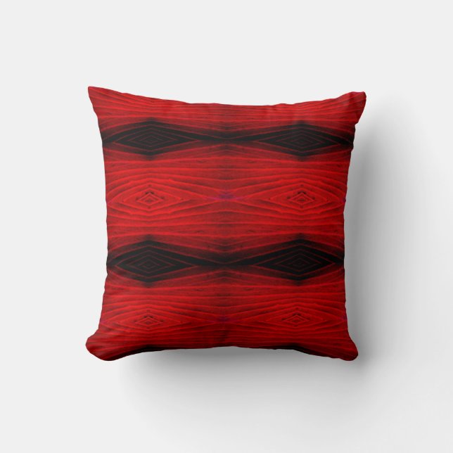 Black, red,  abstract pattern solid back cushion (Front)