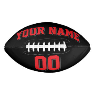 BLACK RED AND CHARCOAL GRAY Custom Football