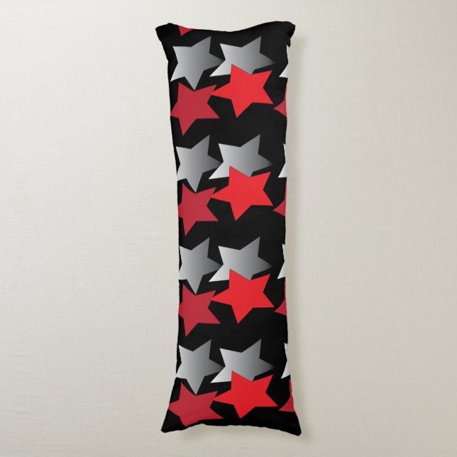 Black, Red and Grey Blanket Body Cushion (Front Vertical)