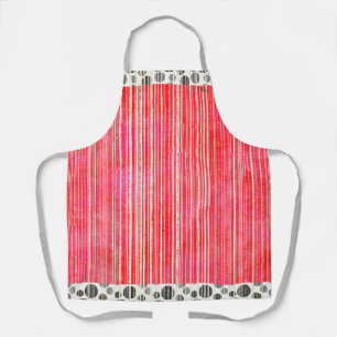 Black, Red, and Grey Modern Polka Dots Apron