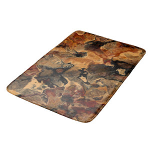Black, Red and Rust Bath Mat