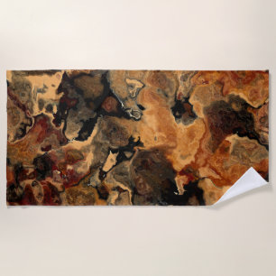 Black, Red and Rust Beach Towel