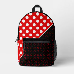 Black Red And White Backpack For Girls