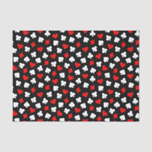 Black Red and White Casino Card Suits Tissue Paper