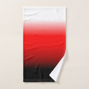 Black, Red and White Gradient Bath Towel Set