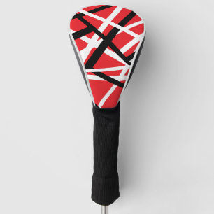 Black, Red, and White Graphic Golf Head Cover