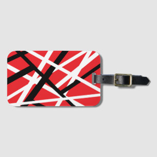 Black, Red, and White Graphic Luggage Tag