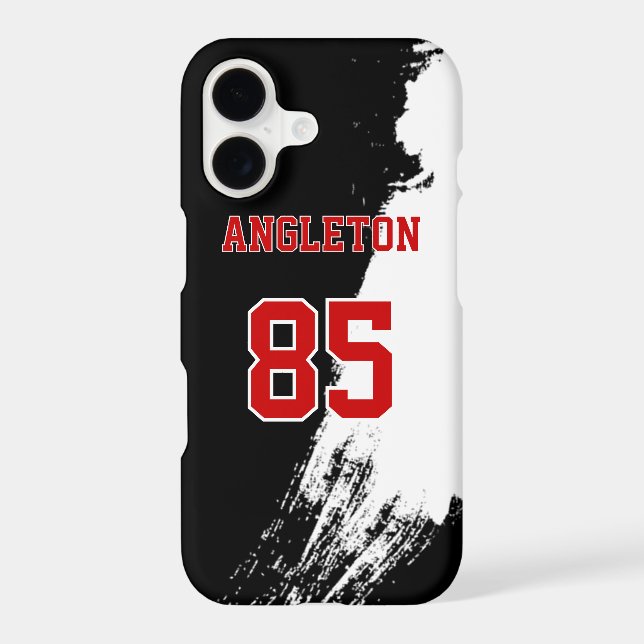 Black Red and White Paint Jersey Name Number (Back)