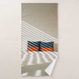 Black red and white plaid textile on white bed bath towel