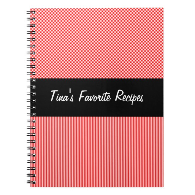 Black, Red, and White Recipe Notebook (Front)