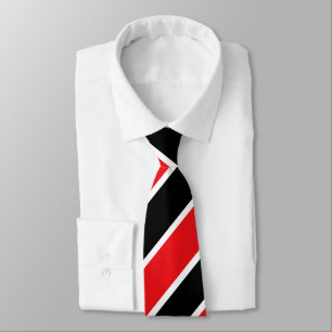 Black Red and White Regimental Stripe Tie