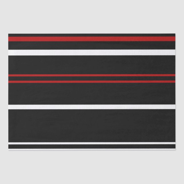 Black red and white stripes tissue paper (Front)