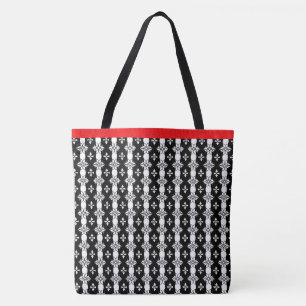 Black Red and White Tote Bag