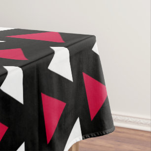 Black, Red and White Triangles Tablecloth