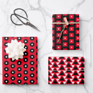 Black, Red and White  Wrapping Paper Sheets