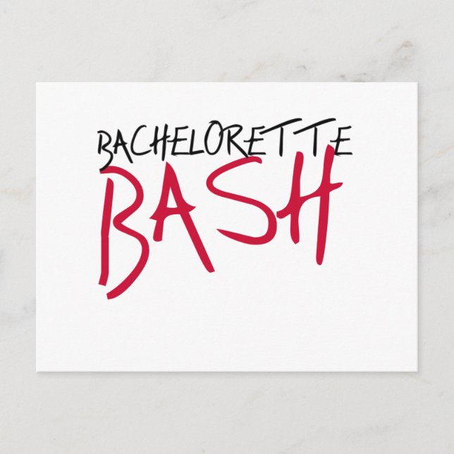 Black/Red Bachelorette Bash Postcard (Front)