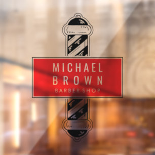 black red Barber Shop business pole logo