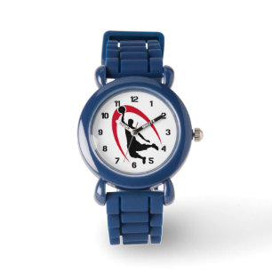Black Red Basketball Logo Number Watch