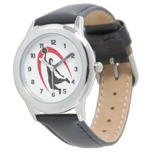 Black Red Basketball Player Number Watch