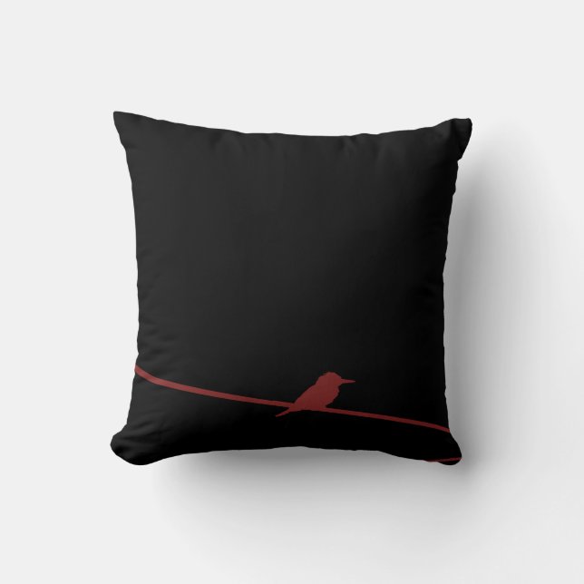 Black & red bird cushion (Front)