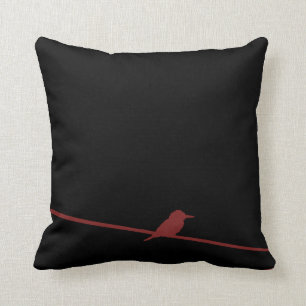 Black & red bird cushion
