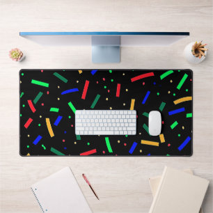Black Red Blue Green sprinkles Desk Mat