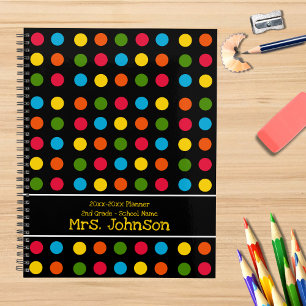 Black   Red Blue Green Yellow Orange Polka Dot Planner