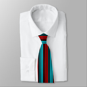 Black Red Blue Stripes Pattern   Tie