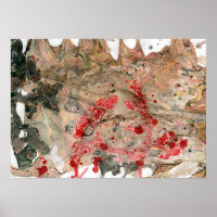 Black Red Brown Green Modern Abstract Art Trendy