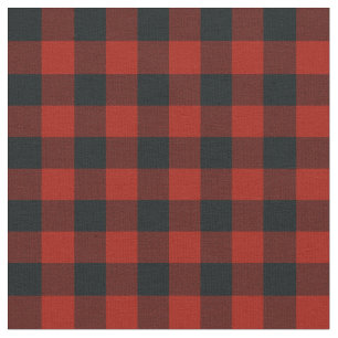 Black & Red Buffalo Chequered Plaid Rustic Fabric