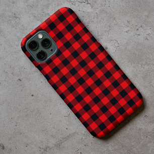 Black Red Buffalo Lumberjack Plaid Check Pattern Case-Mate iPhone Case