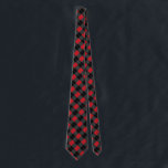 Black Red Buffalo Plaid Check Neck Tie<br><div class="desc">Black Red Plaid Checked MIGNED DEsign Tie</div>