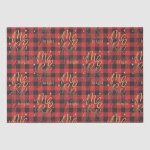 Black Red Buffalo Plaid Rustic Merry and Bright Tissue Paper