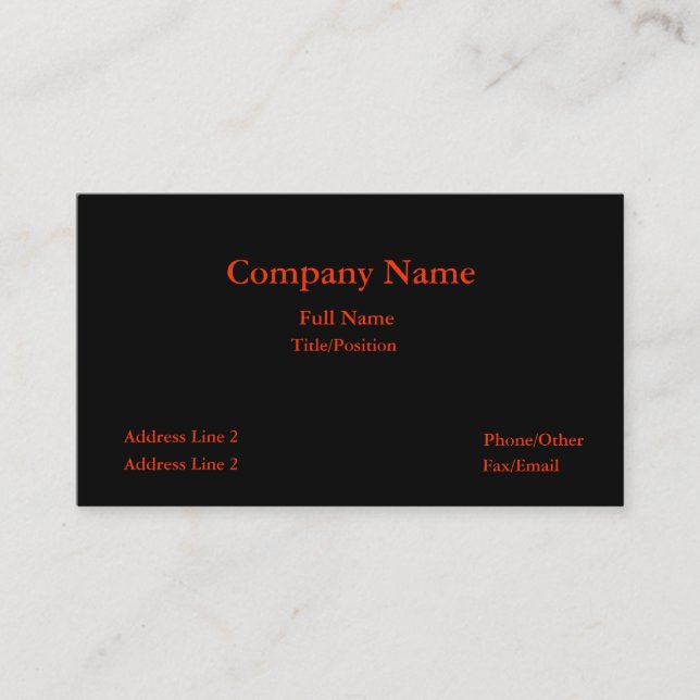 Black & red business card-plain card (Front)