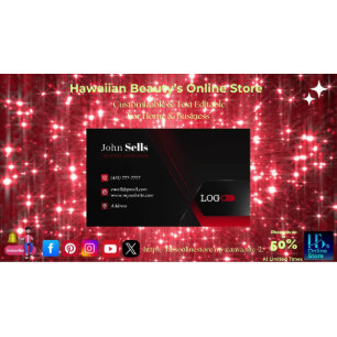 Black & Red Business Cards 38 Pack of 100