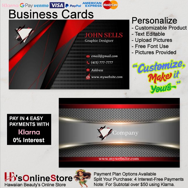 Black & Red Business Cards 51 Pack of 100 (Black & Red Business Cards 51 Pack of 100.)